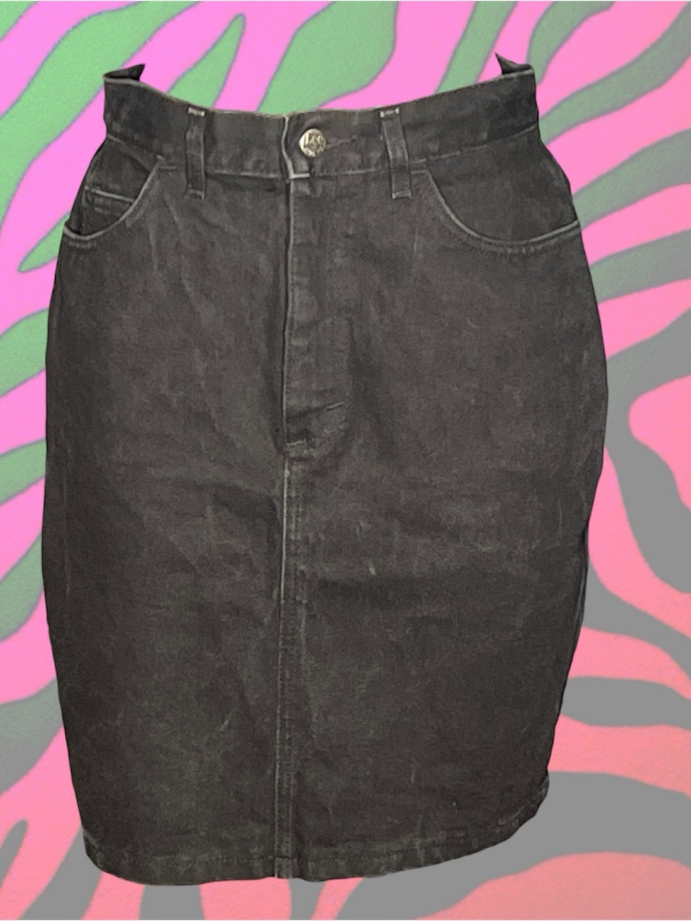 vintage Lee black denim skirt